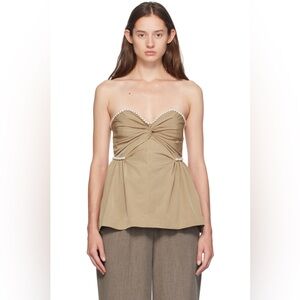 Kika Vargas Tan Strapless Top